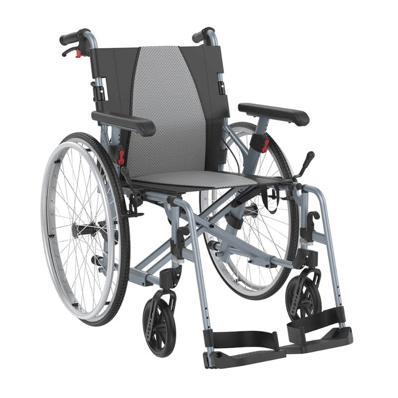 Rehasense ICON 35 LX Transport Self Propelled Wheelchair 22 inch rear wheel Aluminium PU Wheel Adjustable Armrest