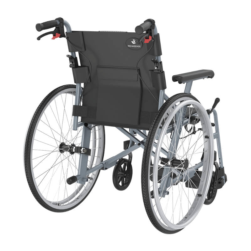 Rehasense ICON 35 LX Transport Self Propelled Wheelchair 22 inch rear wheel Aluminium PU Wheel Adjustable Armrest