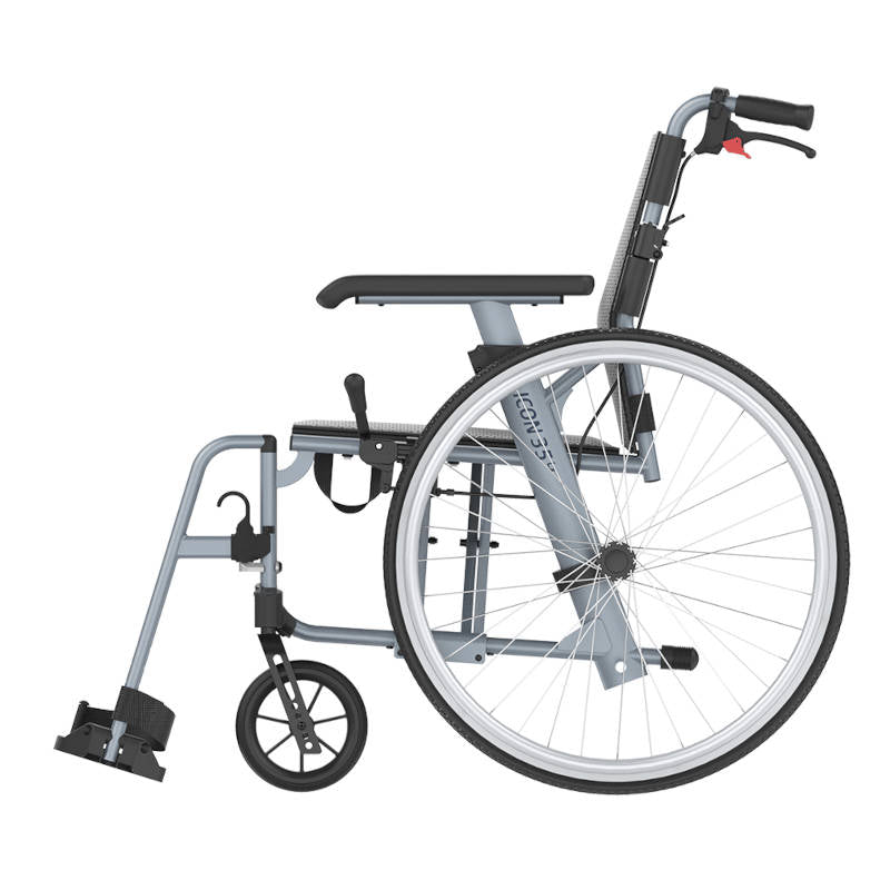 Rehasense ICON 35 LX Transport Self Propelled Wheelchair 22 inch rear wheel Aluminium PU Wheel Adjustable Armrest