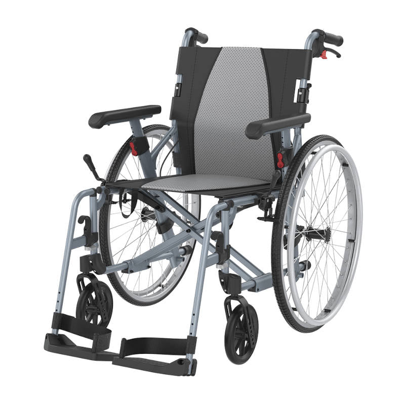 Rehasense ICON 35 LX Transport Self Propelled Wheelchair 22 inch rear wheel Aluminium PU Wheel Adjustable Armrest