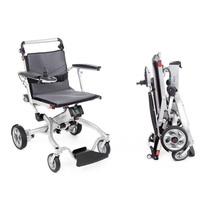 Motion Healthcare Aerolite Powerchair Folding Aluminium 4mph 115kg/18st 15miles/24km