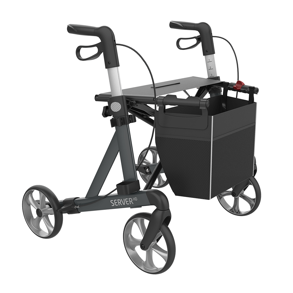 Rehasense SERVER HD Rollator XL-Aluminium Lightweight TPE Wheels