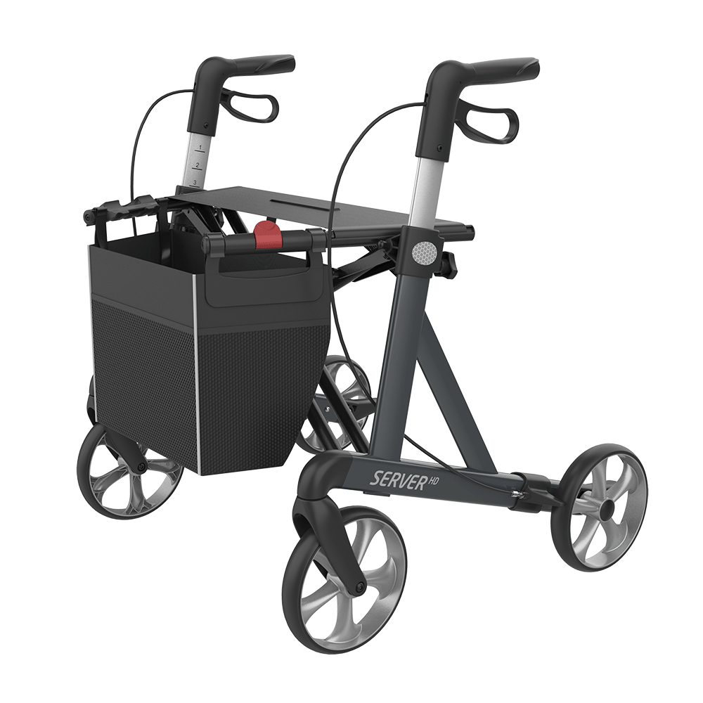 Rehasense SERVER HD Rollator XL-Aluminium Lightweight TPE Wheels