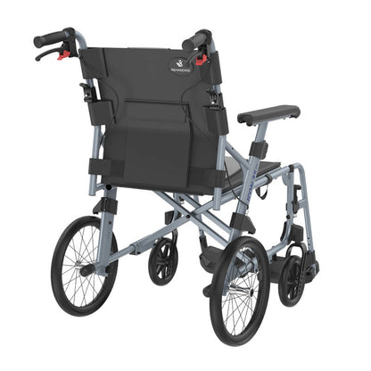 Rehasense ICON 35 LX Transport Transit Wheelchair 14" Rear Wheel Aluminium PU Wheel Adjustable Armrest